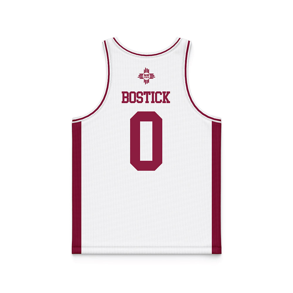 NMSU - NCAA Men's Basketball : Dionte' Bostick - White Basketball Jersey