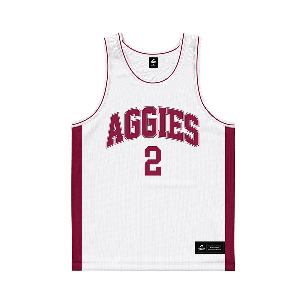 NMSU - NCAA Men's Basketball : Omarr Smith - White Basketball Jersey-0
