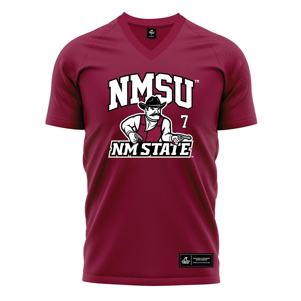 NMSU - NCAA Women's Soccer : Andrea Torres - Red Soccer Jersey-0