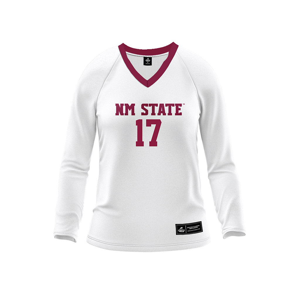 NMSU - NCAA Women's Volleyball : Jazlyn Vasquez - White Volleyball Jersey-0