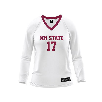 NMSU - NCAA Women's Volleyball : Jazlyn Vasquez - White Volleyball Jersey-0