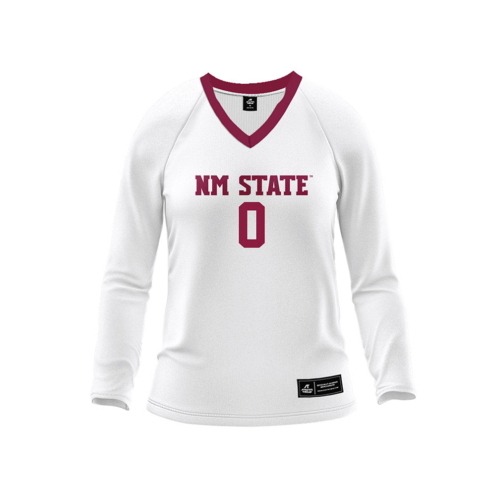 NMSU - NCAA Women's Volleyball : Tess Fuqua - White Volleyball Jersey-0
