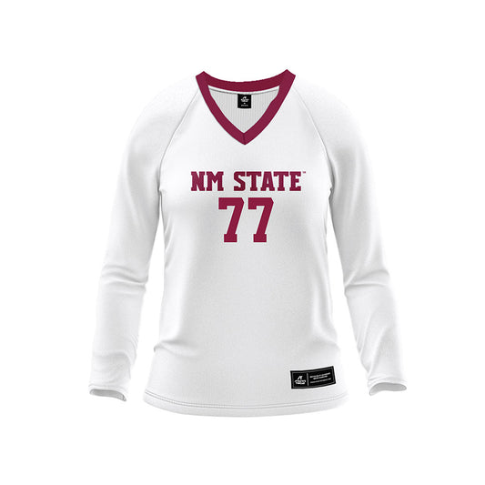 NMSU - NCAA Women's Volleyball : Zoe Ziegler - White Volleyball Jersey-0