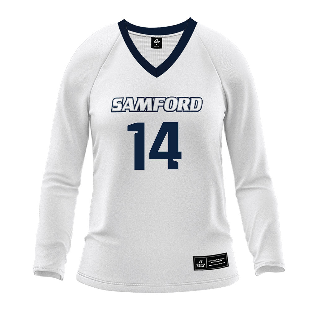 Samford - NCAA Women's Volleyball : Sydney Waller - White Volleyball Jersey-0