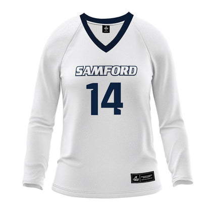 Samford - NCAA Women's Volleyball : Sydney Waller - White Volleyball Jersey-0