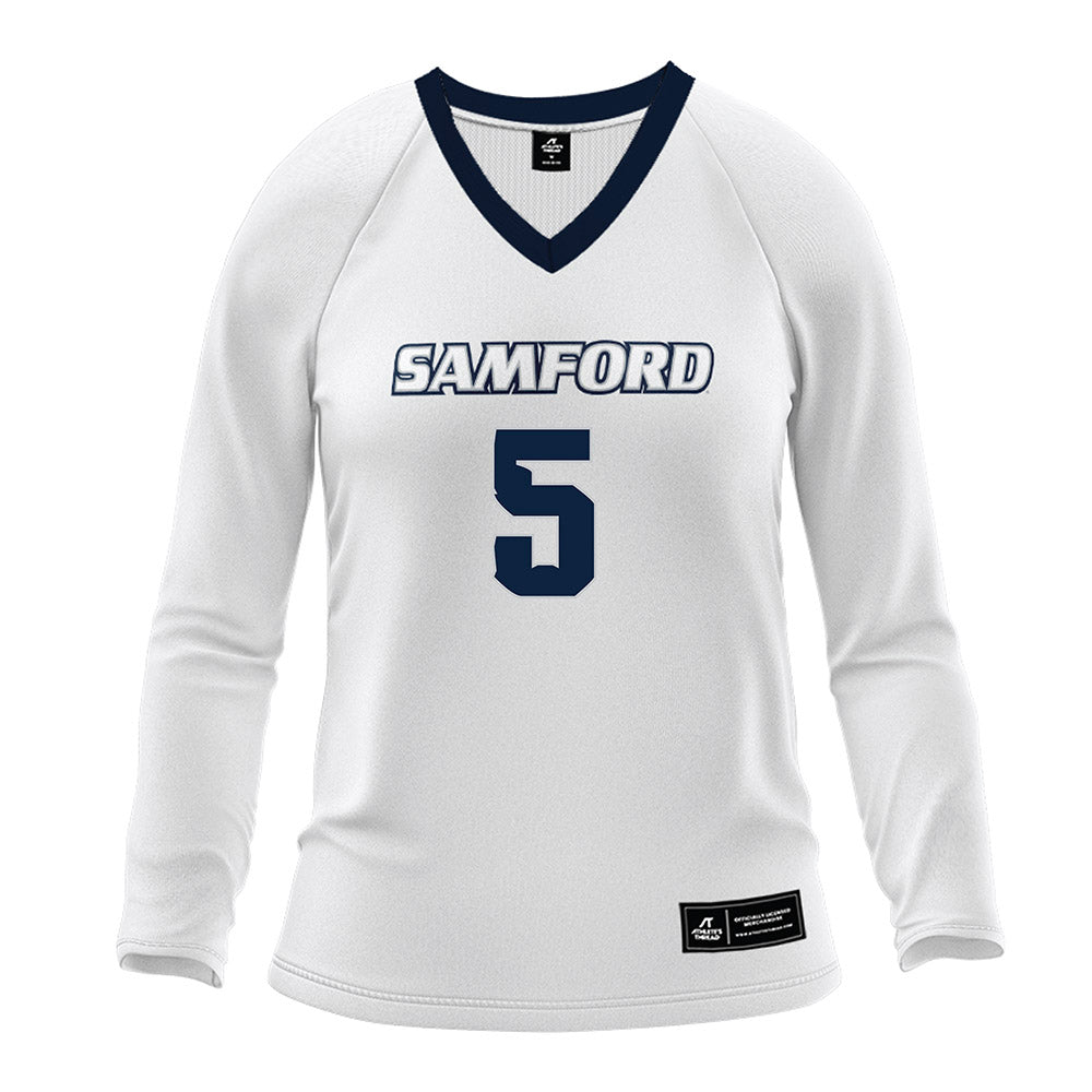 Samford - NCAA Women's Volleyball : Shea Bruntmyer - White Volleyball Jersey-0