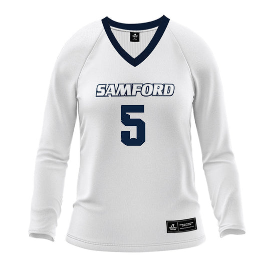 Samford - NCAA Women's Volleyball : Shea Bruntmyer - White Volleyball Jersey-0