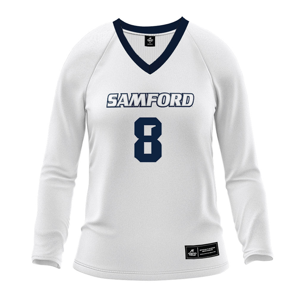 Samford - NCAA Women's Volleyball : Ashley Evans - White Volleyball Jersey