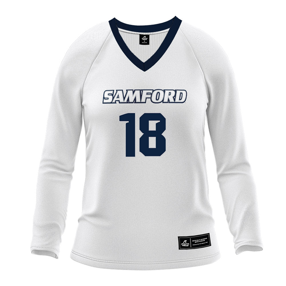 Samford - NCAA Women's Volleyball : Sophia Plasman - White Volleyball Jersey-0