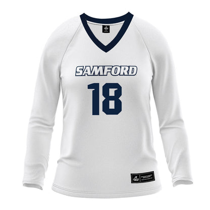 Samford - NCAA Women's Volleyball : Sophia Plasman - White Volleyball Jersey-0