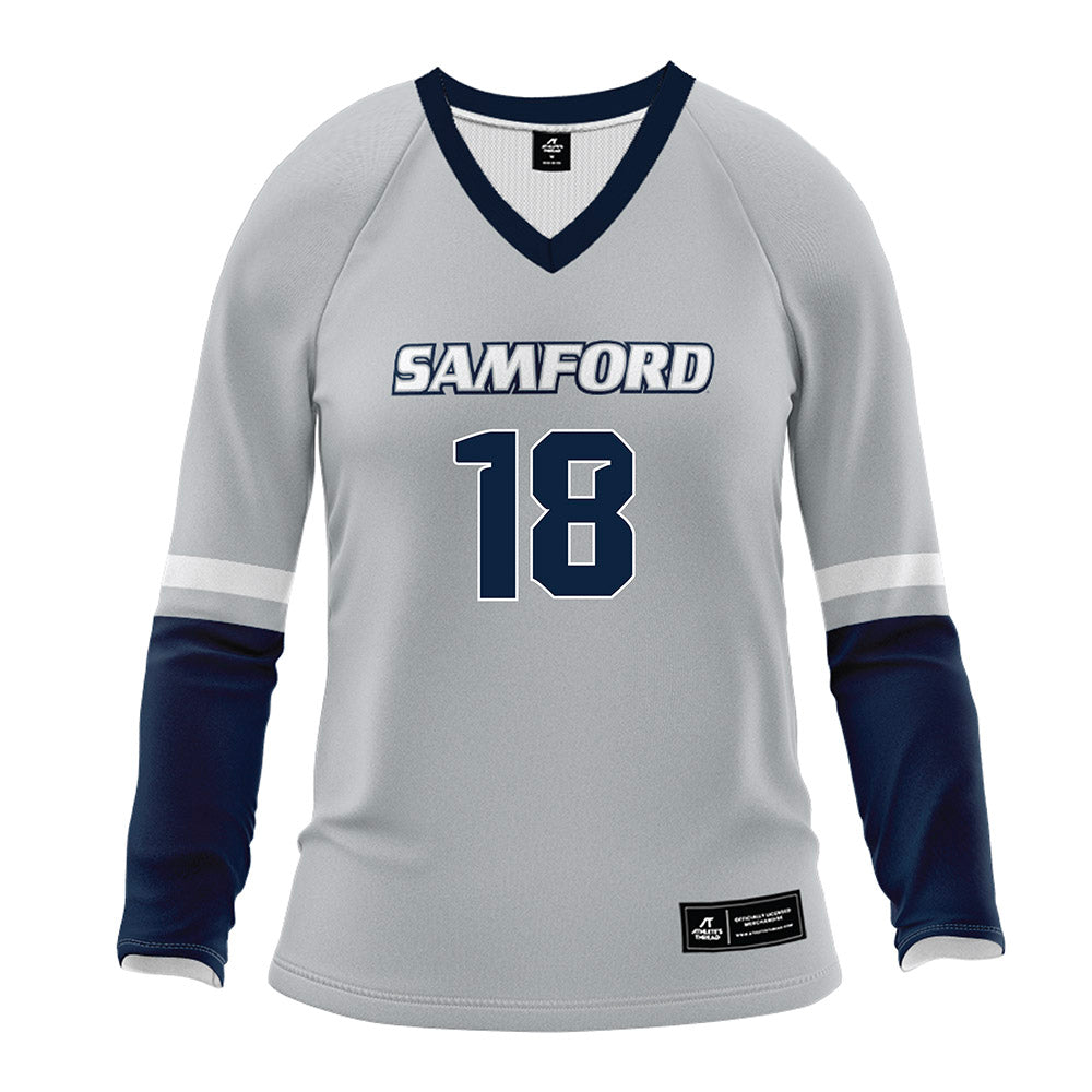 Samford - NCAA Women's Volleyball : Sophia Plasman - Grey Volleyball Jersey-0