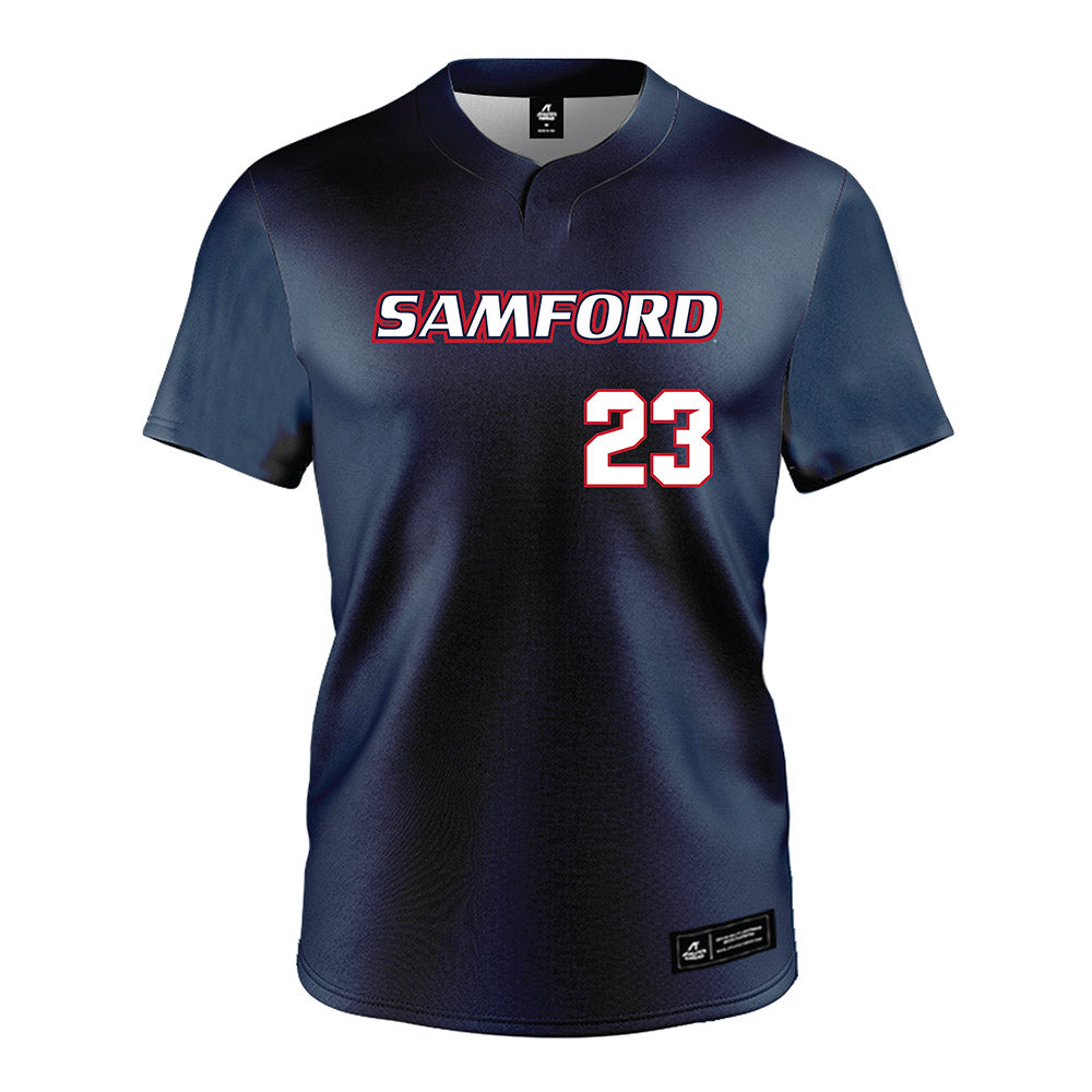 Samford - NCAA Softball : Katie Hart - Navy Jersey-0