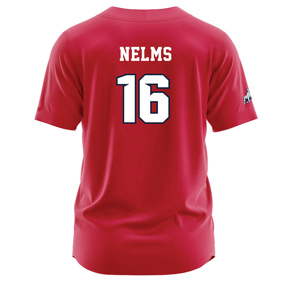 Samford - NCAA Baseball : Easton Nelms - Red Jersey-1