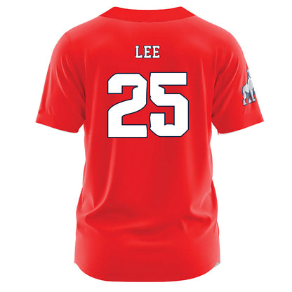 Samford - NCAA Baseball : Joseph Lee - Red Jersey-1
