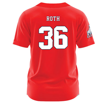 Samford - NCAA Baseball : Adam Roth - Red Jersey