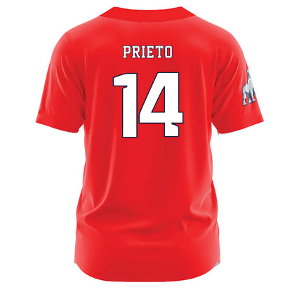 Samford - NCAA Baseball : Angelo Prieto - Red Jersey