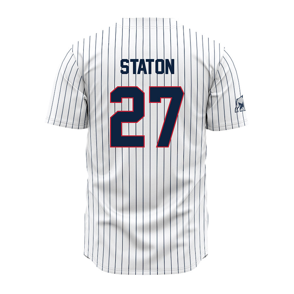 Samford - NCAA Baseball : Garrett Staton - Pinstripe Jersey-1