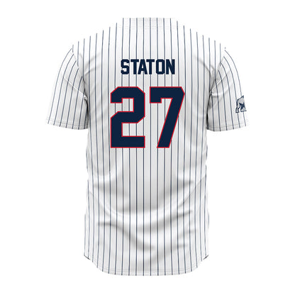 Samford - NCAA Baseball : Garrett Staton - Pinstripe Jersey-1