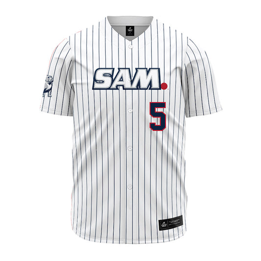 Samford - NCAA Baseball : John Whitney - Pinstripes Jersey-0