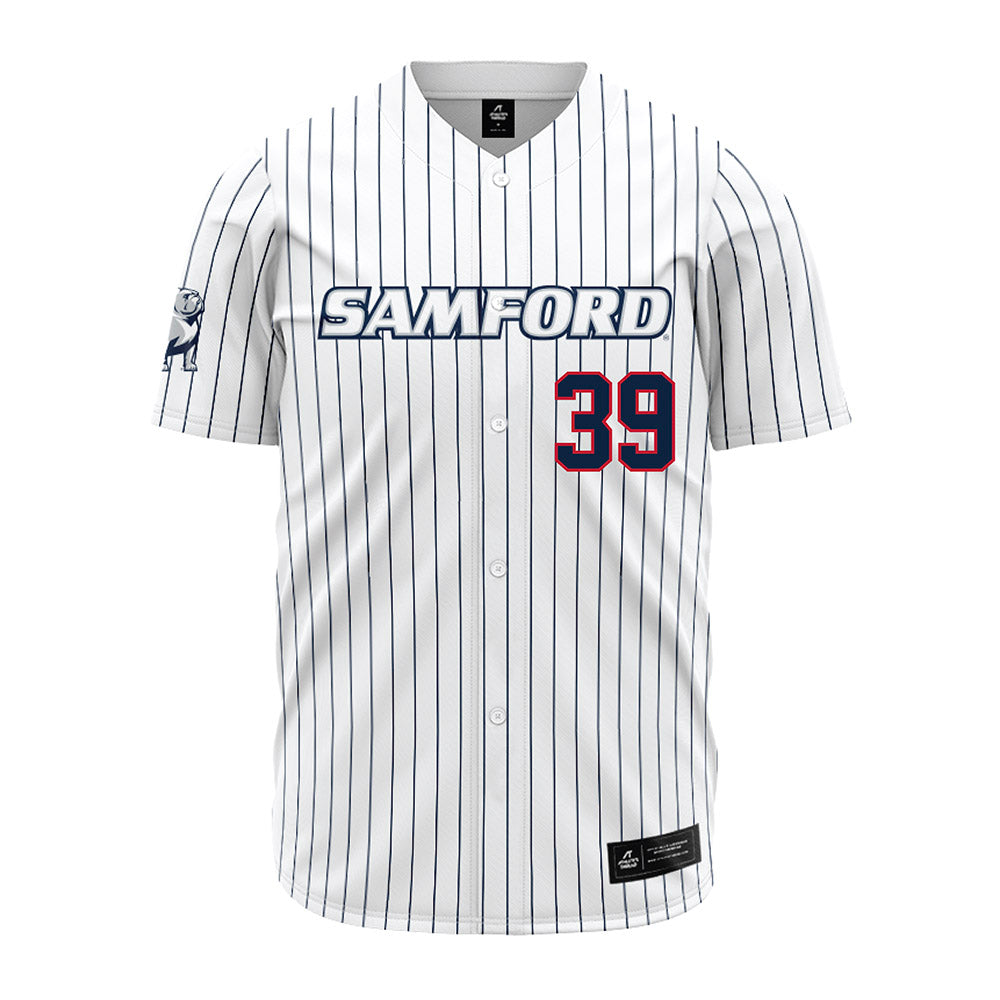 Samford - NCAA Baseball : Charlie Bozeman - Pinstripe Jersey-0