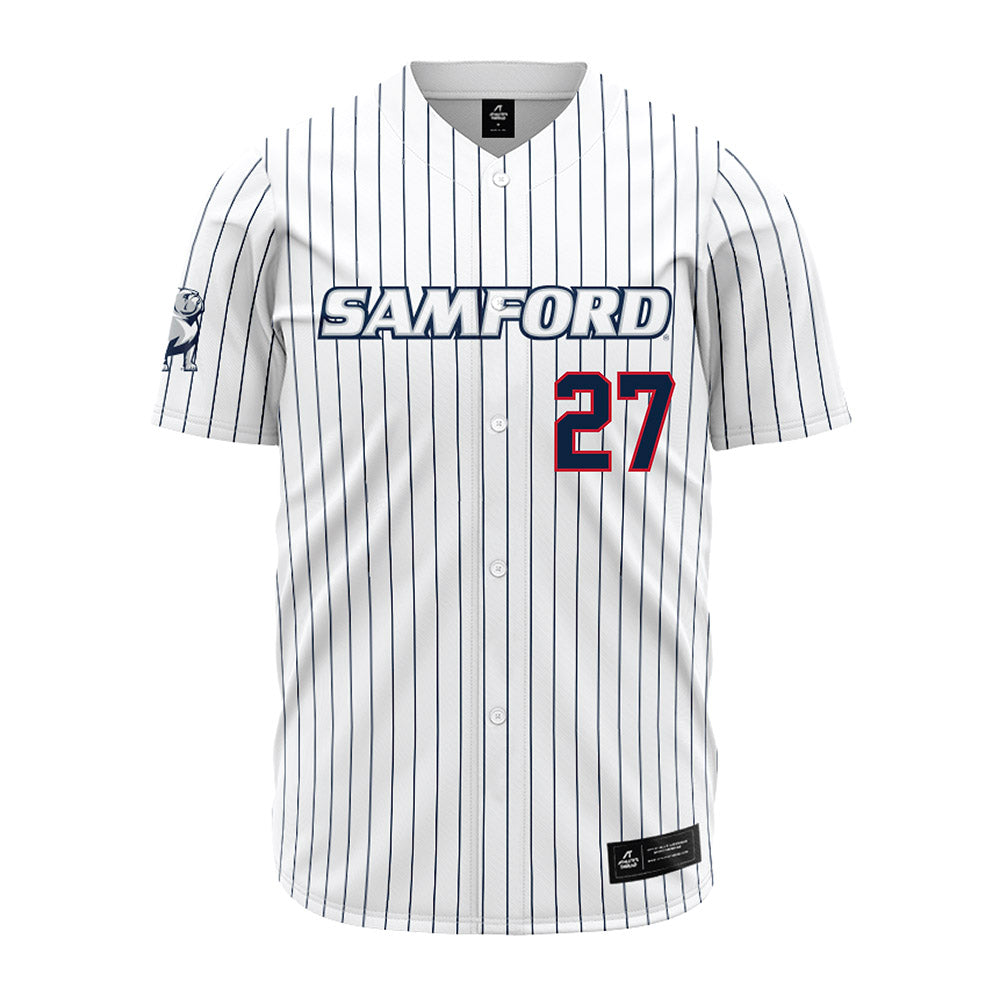 Samford - NCAA Baseball : Garrett Staton - Pinstripe Jersey-0