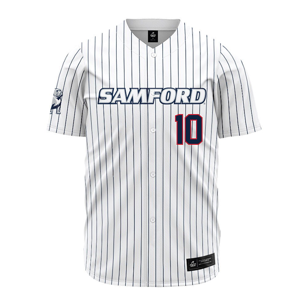 Samford - NCAA Baseball : Trey Higgins - Pinstripe Jersey-0