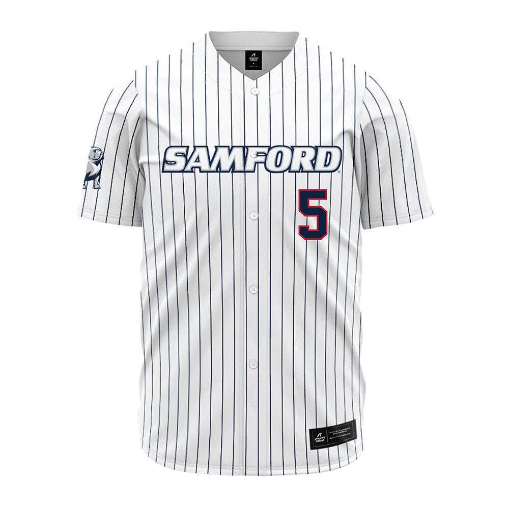 Samford - NCAA Baseball : John Whitney - Pinstripe Jersey-0