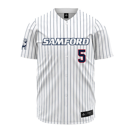 Samford - NCAA Baseball : John Whitney - Pinstripe Jersey-0