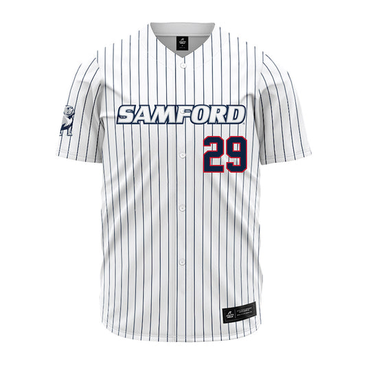 Samford - NCAA Baseball : Heath Clevenger - Pinstripe Jersey-0