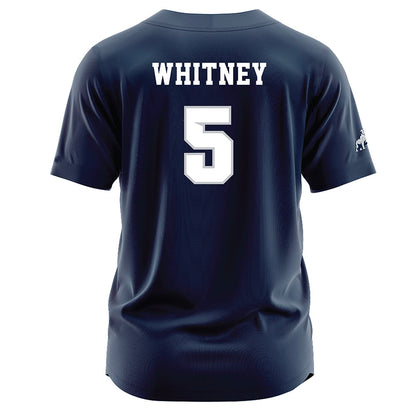 Samford - NCAA Baseball : John Whitney - Navy Jersey-1