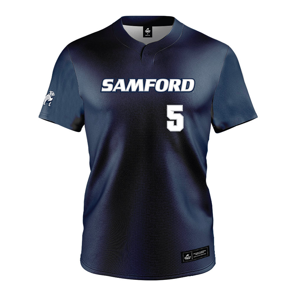 Samford - NCAA Baseball : John Whitney - Navy Jersey-0