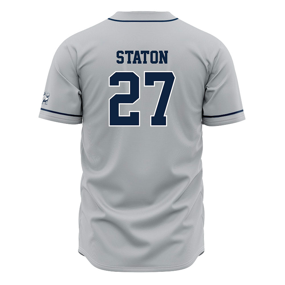 Samford - NCAA Baseball : Garrett Staton - Grey Jersey-1