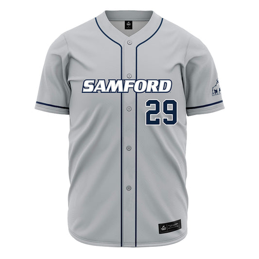 Samford - NCAA Baseball : Heath Clevenger - Grey Jersey-0