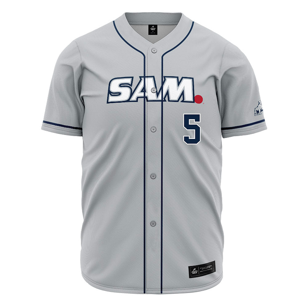 Samford - NCAA Baseball : John Whitney - Grey Jersey-0