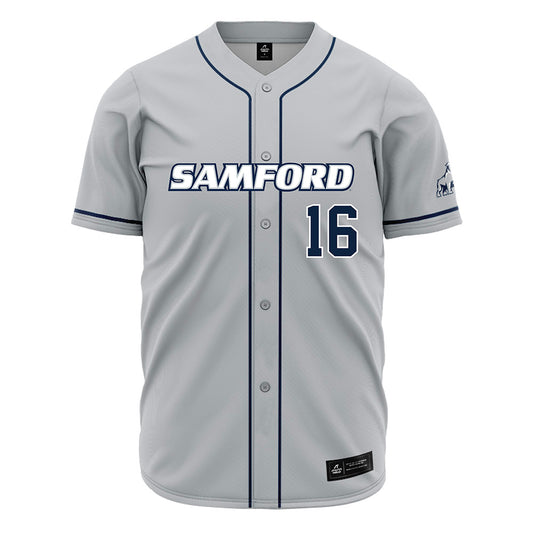 Samford - NCAA Baseball : Easton Nelms - Grey Jersey-0