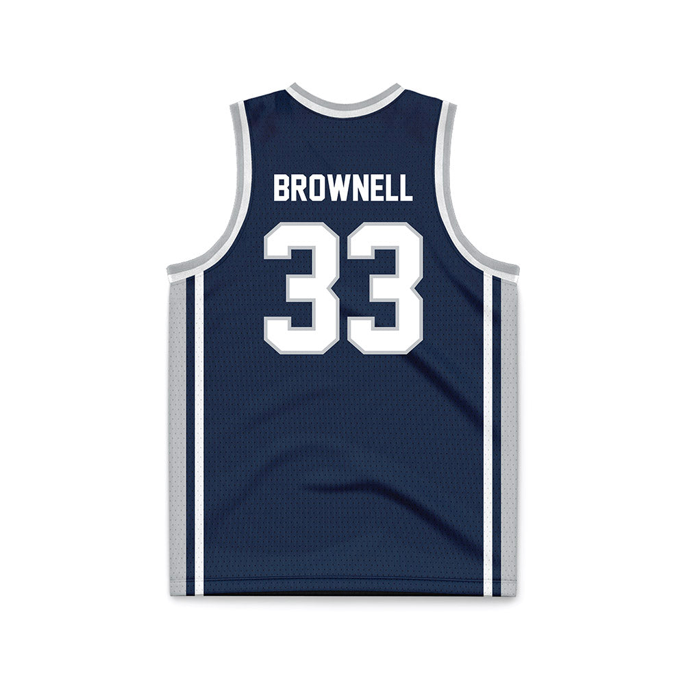 Samford - NCAA Men's Basketball : Jaden Brownell - Navy Basketball Jersey-1