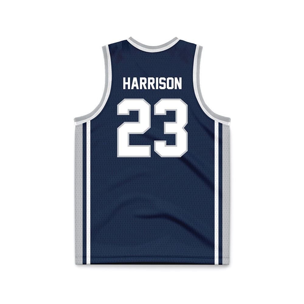 Samford - NCAA Men's Basketball : Caleb Harrison - Navy Basketball Jersey