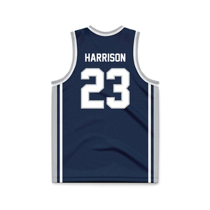 Samford - NCAA Men's Basketball : Caleb Harrison - Navy Basketball Jersey