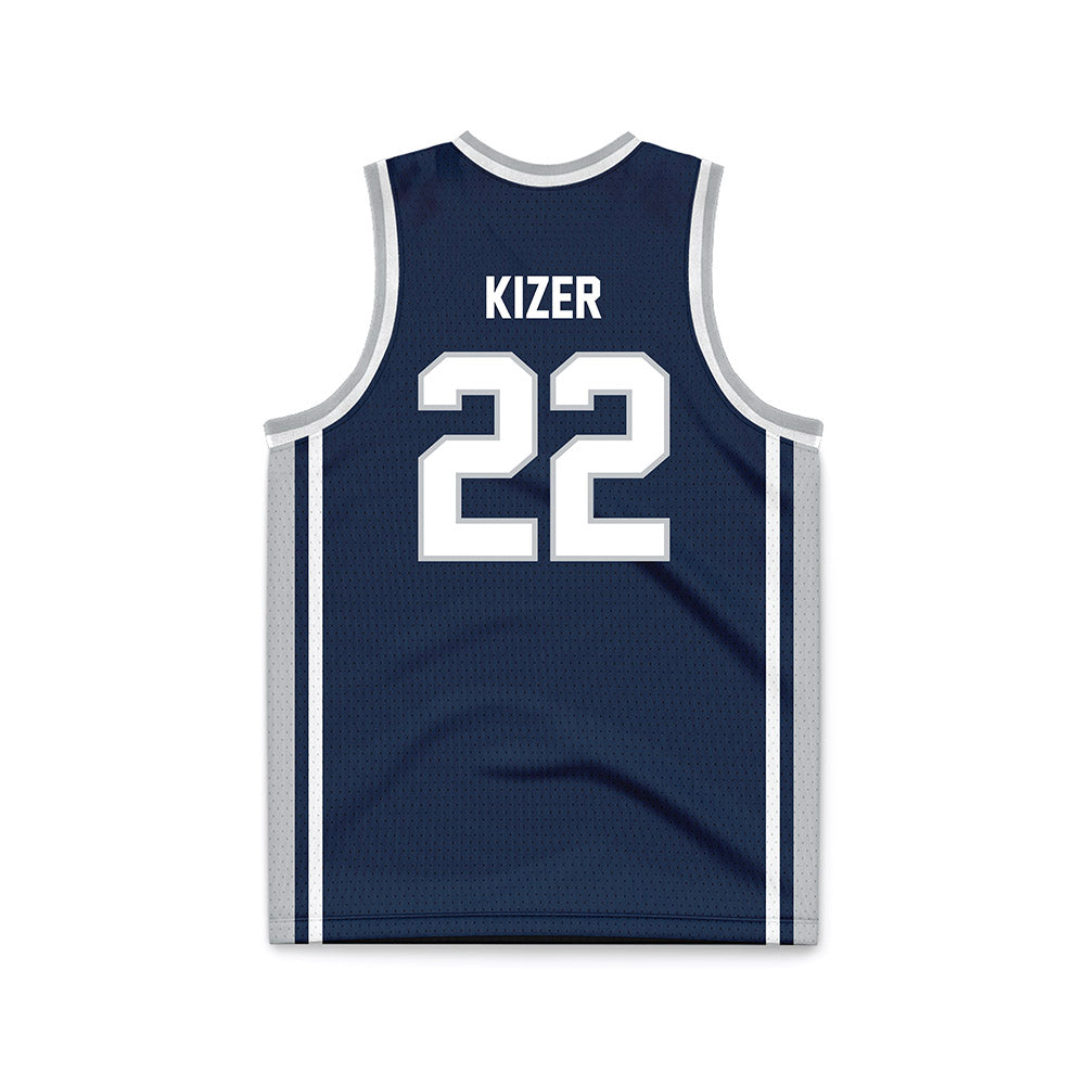 Samford - NCAA Men's Basketball : Thomas Kizer - Navy Basketball Jersey