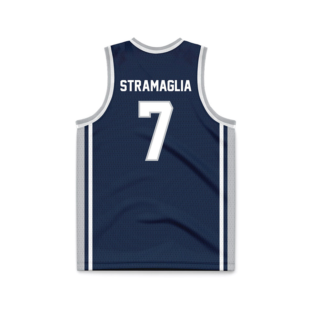 Samford - NCAA Men's Basketball : Paul Stramaglia - Navy Basketball Jersey