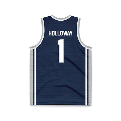 Samford - NCAA Men's Basketball : Joshua Holloway - Navy Basketball Jersey