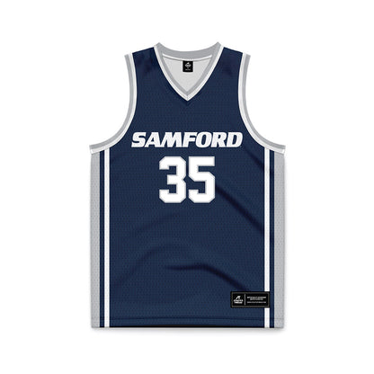 Samford - NCAA Men's Basketball : Riley Allenspach - Navy Basketball Jersey