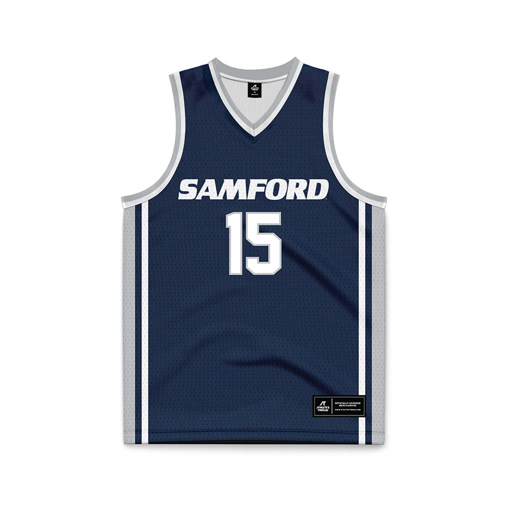 Samford - NCAA Men's Basketball : Grayson Walters - Navy Basketball Jersey