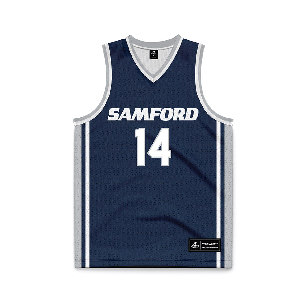 Samford - NCAA Men's Basketball : Brody Davis - Navy Basketball Jersey