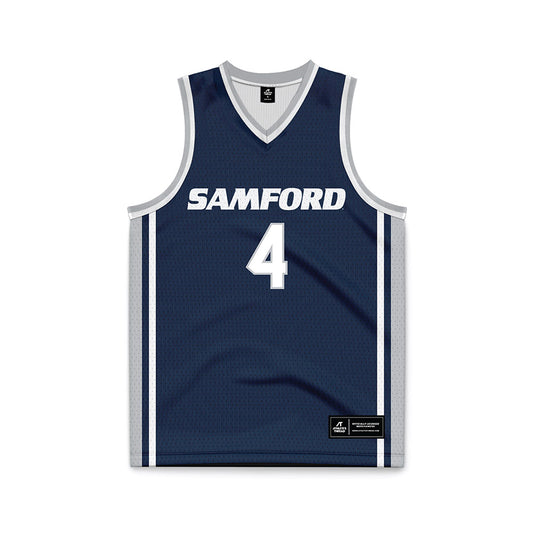 Samford - NCAA Men's Basketball : Judson Bjornstad - Navy Basketball Jersey-0