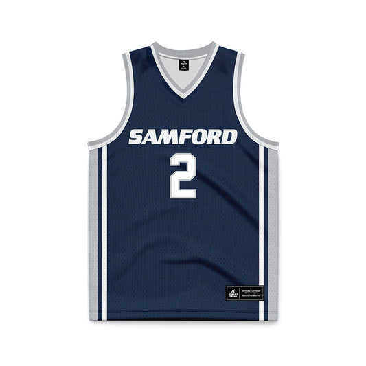 Samford - NCAA Men's Basketball : Lukas Walls - Navy Basketball Jersey