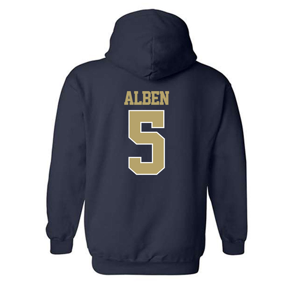 Georgia Tech - NCAA Women's Basketball : Catherine Alben - Classic Fashion Shersey Hooded Sweatshirt-1