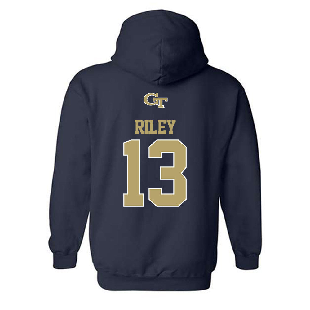 Georgia Tech - NCAA Football : Savion Riley - Classic Shersey Hooded Sweatshirt-1