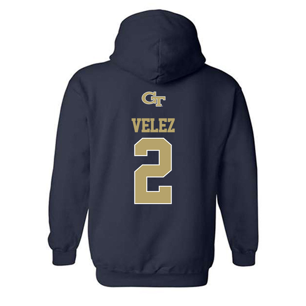Georgia Tech - NCAA Women's Volleyball : Sofia Velez - Classic Shersey Hooded Sweatshirt-1