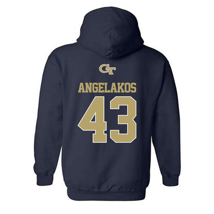 Georgia Tech - NCAA Baseball : Dimitri Angelakos - Classic Shersey Hooded Sweatshirt-1